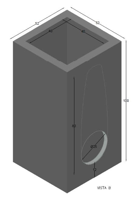 Arqueta con Fondo 2V 40x40x100