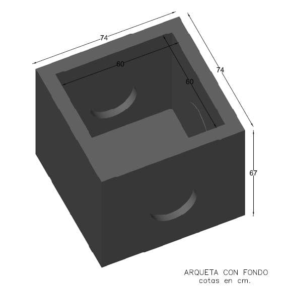 Arqueta con Fondo 3V 60x60x60