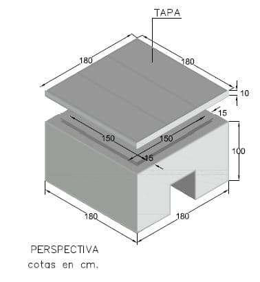 Arqueta sin Fondo con Tapa 150x150x100