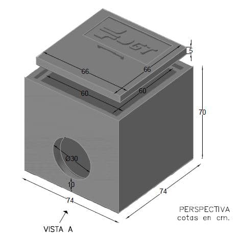 Arqueta sin Fondo con Tapa DGT 60×60