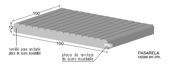 Pasarela 150x100x12