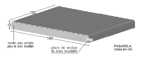 Pasarela 150x120x12