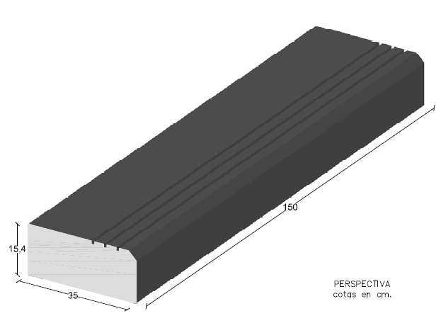 Peldaño 150x35x15