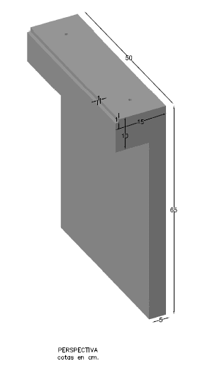 Pieza de Hormigón 15x65x50
