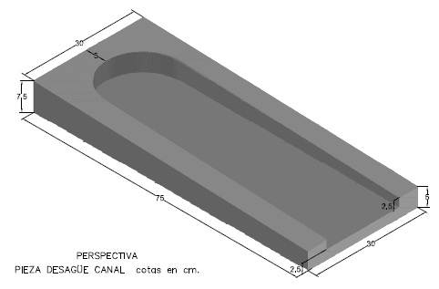 Pieza Desagüe Canal 30x75x7.5