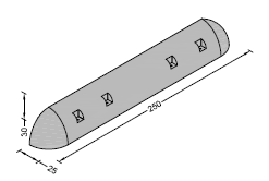 Tope Parking 25x30x250