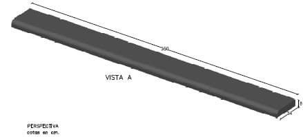 Asiento Grada 8x34x350