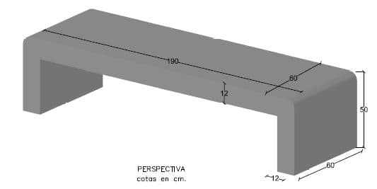 Banco de HA Modelo Dúrcal 50x60x190
