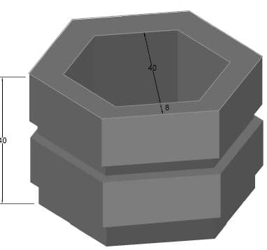 Macetero Hexagonal 40x40x8