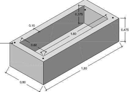 Macetero Rectangular 180x80x47