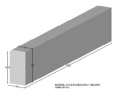 Bordillo Bicapa Canto Romo 100x20x10