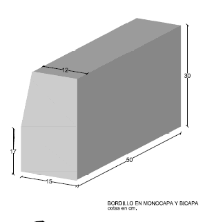 Bordillo Bicapa/Monocapa 50x30x15-12