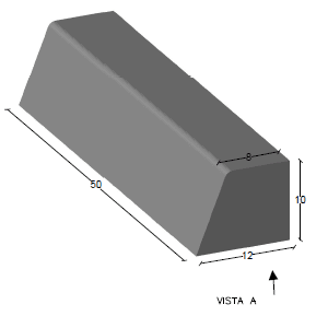 Bordillo Monocapa 50x10x12x8
