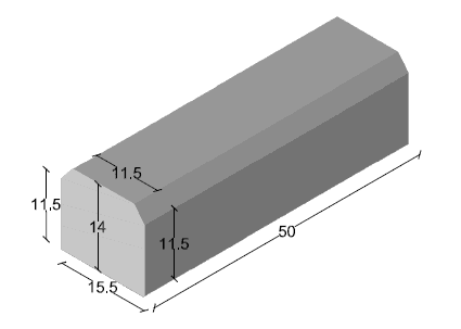 Bordillo Monocapa 50×15.5×14