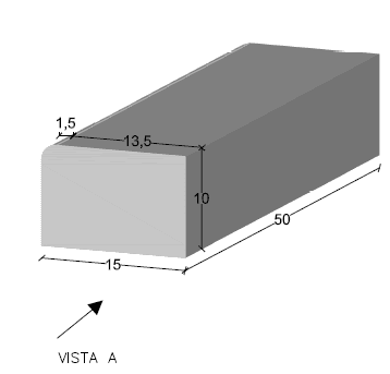 Bordillo Monocapa 50x15x10x13.5