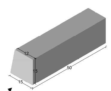 Bordillo Monocapa 50x15x15x12