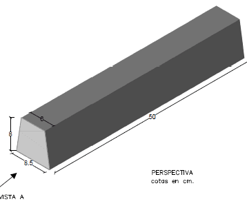 Bordillo Monocapa 6×8.5x8x50